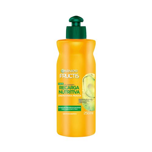 Crema Para Peinar Fructis Recarga Nutritiva Cpp 250 Ml