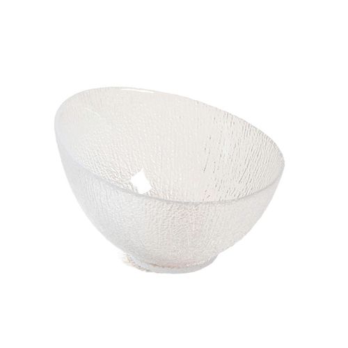 Bowl Vidrio Texturado 17x12 Cm Corte Diagonal