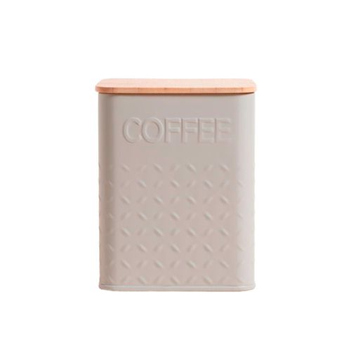 Lata Cuadrada Tapa Bamboo Grey Coffee 11,5x14,