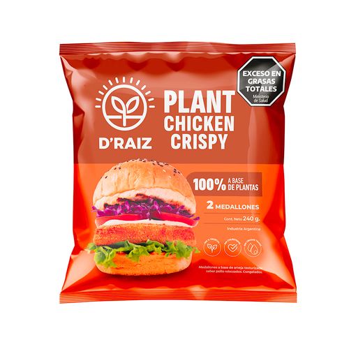 Medallón Pollo Vegano Plant Chicken Crispy D Raíz 240 Gr X 2 U