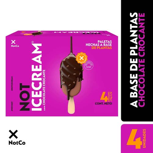 Paletas Heladas De Chocolate Crocante Not Icecream® 4 X 240 Gr