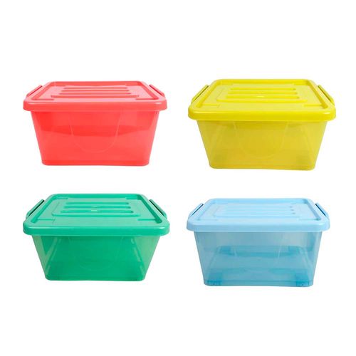 Caja Organizadora 13l Ruedas Color Transparente 5c X 1 U