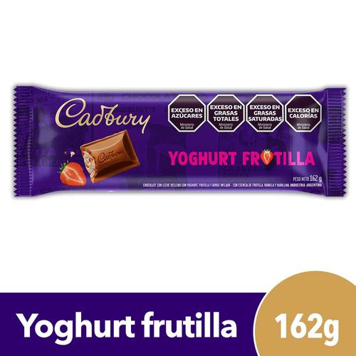 Chocolate Cadbury Frutilla Relleno Yoghurt 162g.