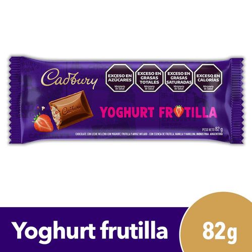 Chocolate Cadbury Frutilla Relleno Yoghurt 82g.