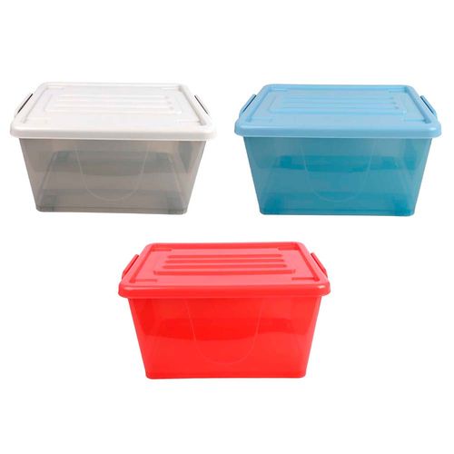 Caja Organizadora 26l Rueda Color Transparente 3c X 1 U