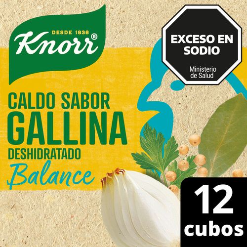 Caldo Knorr De Gallina Deshidratada Balance 12 Cubos