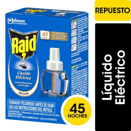 Líquido Eléctrico Insecticida Raid Mosquitos Rep 32.9ml
