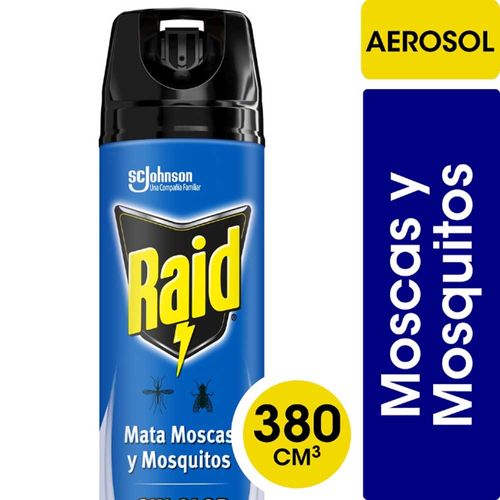 Insecticida Raid Mata Moscas Y Mosquitos Sin Olor 380ml