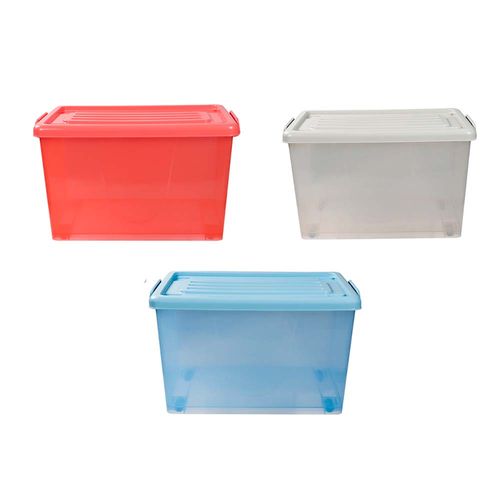 Caja Organizadora 50l Ruedas Color Transparente 3c