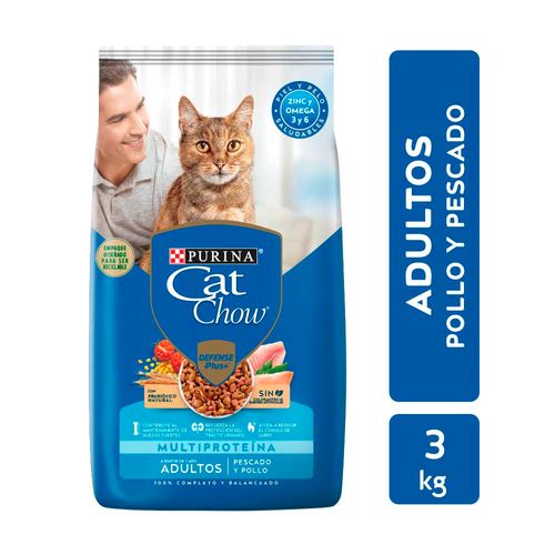 Alimenti Gatos Cat Chow Adulto Pescado Pollo 3k