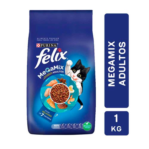 Alimento Felix Adultos Gatos Megamix 1kg