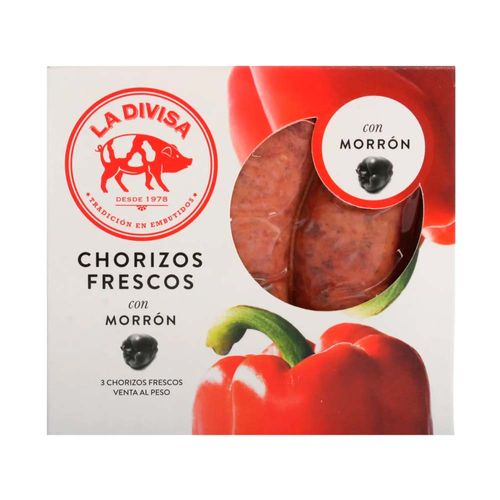 Chorizo Fresco Con Morron Al Vacio X400 Grs - La Divisa