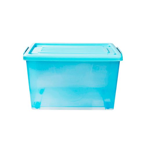 Caja Organizadora 37l Ruedas Color Transparente 2c