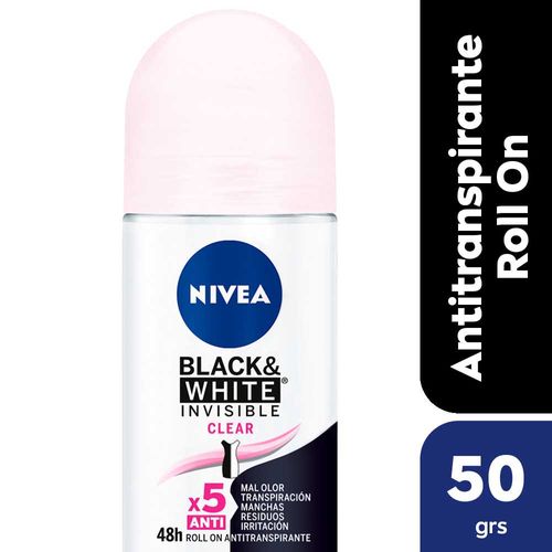 Desodorante Femenino Nivea Roll-on Invisible Black & White 50 Ml