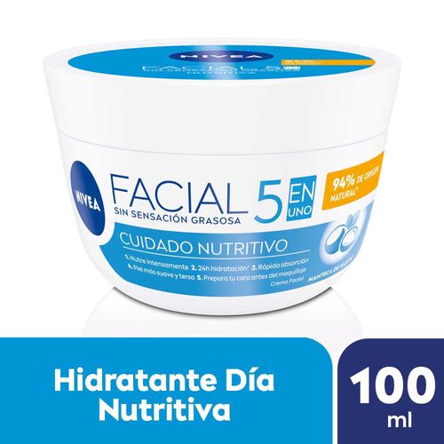 Crema Facial Nivea 5 En 1 Cuidado Nutritivo 100 Ml