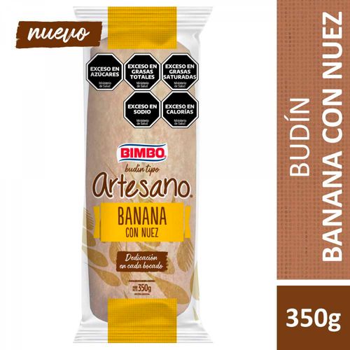 Budín Artesano Banana Con Nuez Bimbo X 350 Gr