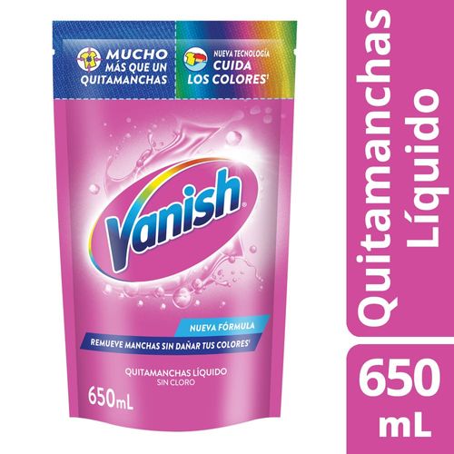 Quitamanchas Vanish Líquido Rosa Repuesto 650ml