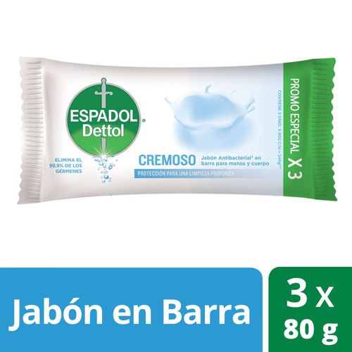 Jabón En Barra Espadol Cremoso 240gr X 3 Unid.