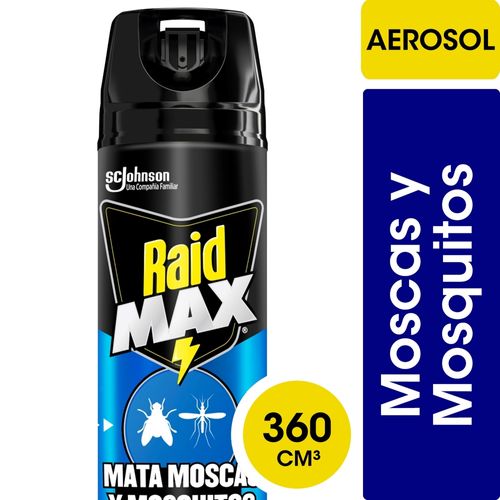 Insecticida Raid Max Moscas Y Mosquitos Aerosol 370cc