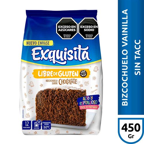 Bizcochuelo Chocolate Exquisita Sin Tacc X 450