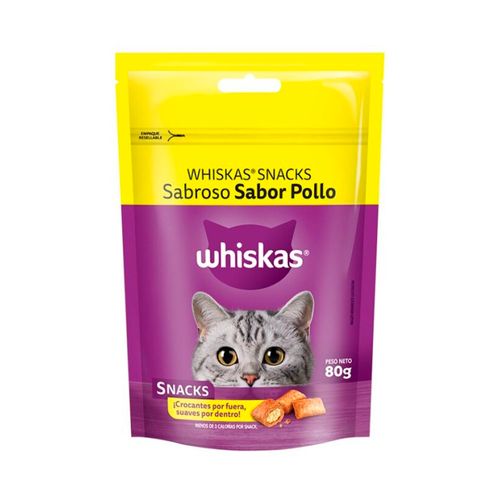 Snack Whiskas Para Gatos Sabor Pollo 80 G