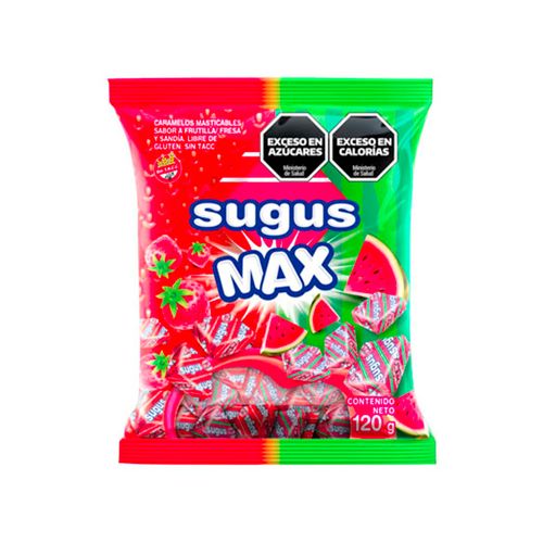 Caramelos Frutilla Y Sandia Sugus Max 120 Gr