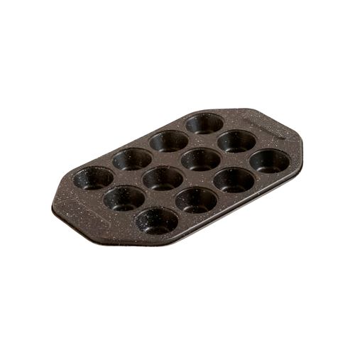 Molde De Acero Para Muffins X 12 Negro Granito 31x18,5x2 Cm