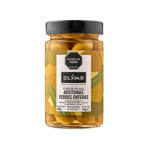 Aceitunas Verdes 201-230 En Frasco 320 Olymp