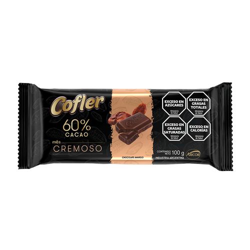 Chocolate 60cacao Más Cremoso 100 Gr Cofler