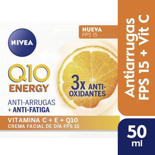 Crema Facial Nivea Antiarruga Q10 Energy  Vitamina C 50 Ml