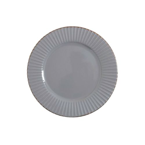 Plato Postre Gris Borde Dorado 21 Cm Abu Dhabi