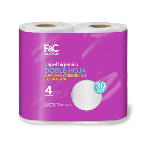 Papel Higienico Family Car Doble Hoja 4x30m