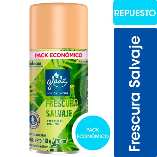 Aromatizante Automatico Glade Frescura Salvaje Repuesto 170 Ml