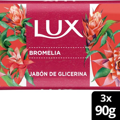 Jabon De Tocador Lux Glicerina Bromelia 3x90 Gr