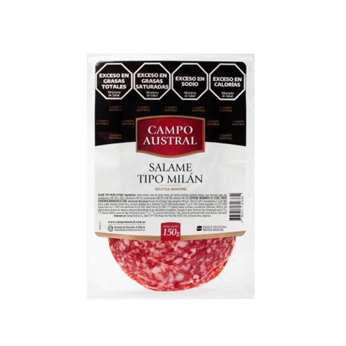 Salame Milán Campo Austral Feteado x 150 Gr