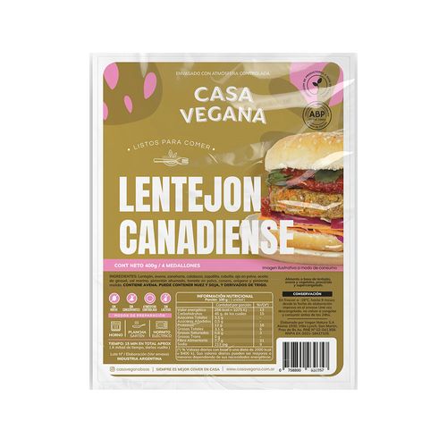 Medallón Casa Vegana Lentejon 400G