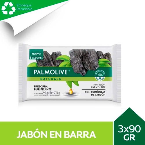 Jabón de Tocador Palmolive Naturals Charcoal 3 X 90 Gr