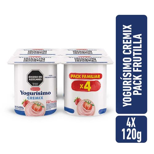 Yogur Yogurisimo Cremix Frutilla Pack X4 120g