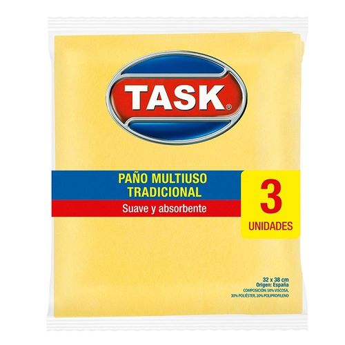 Paño Task Multiuso Amarillo 3u