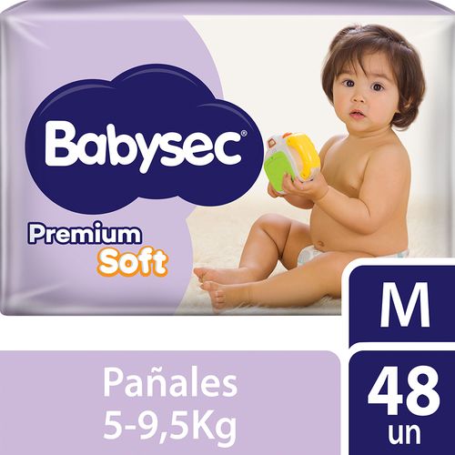 Pañales Babysec Premium Soft M X 48 U