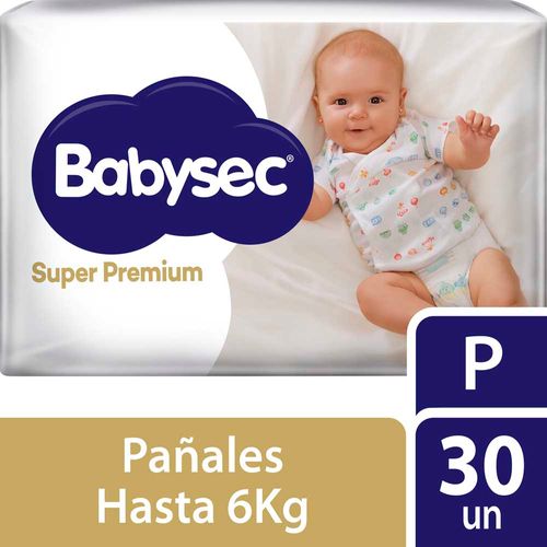 Pañales Descartables Babysec Super Premium P X