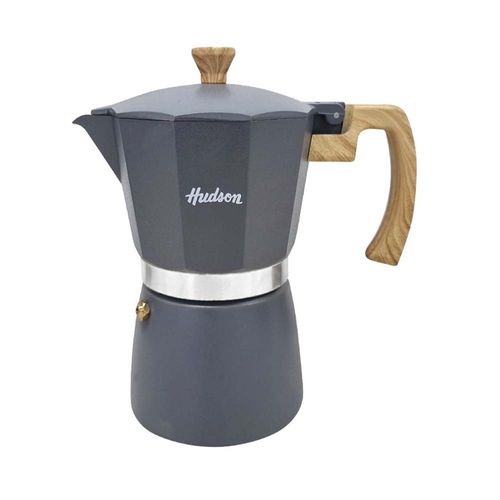 Cafetera Aluminio Esmalt Tipo Italiana Capacidad 6 Tzs Gris Hudson