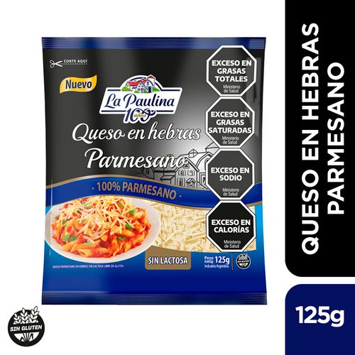 Queso En Hebras La Paulina Parmesano X 125 Gr