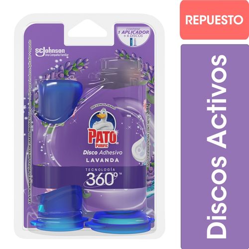 Discos Adhesivos Inodoro Lavanda Aplicador + Repuesto 38 Gr Pato