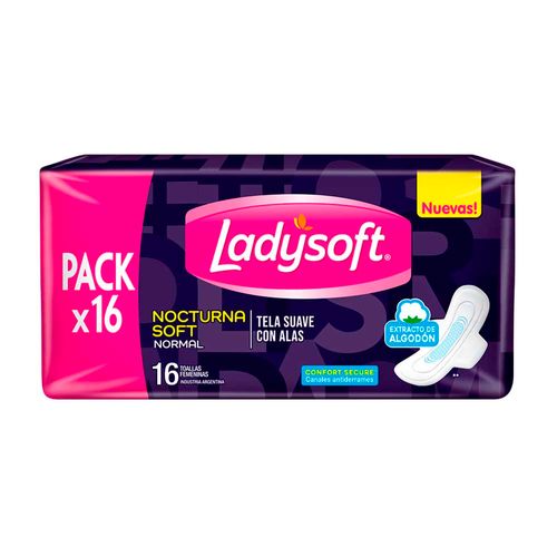 Toallas Femeninas Ladysoft Nocturna Soft - 16 U