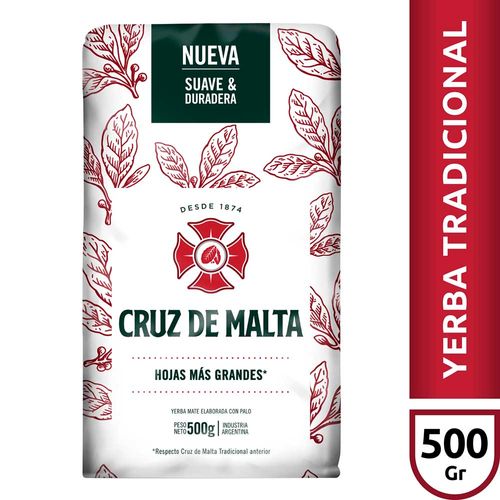 Yerba Tradicional Sin Tacc Cruz De Malta 500 Gr