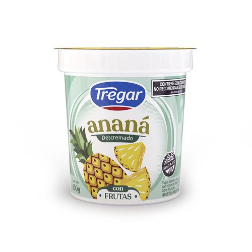 Yogur Descremado Con Anana X 160 Gr Tregar