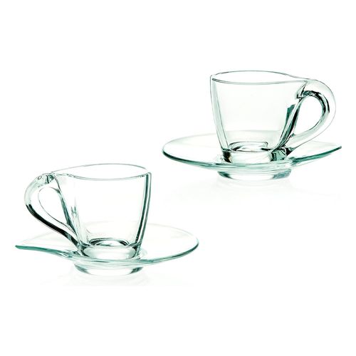 Set 4 Tazas Cafe Con Plato Reciclados 98 Cc Pasabahce