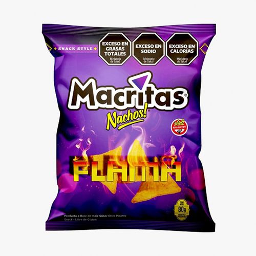 Nachos Macritas Flama Sabor Chile Picante 80gr