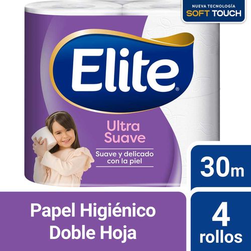 Papel Higienico Ultra Suave Doble Hoja 30 M X 4 Un Elite